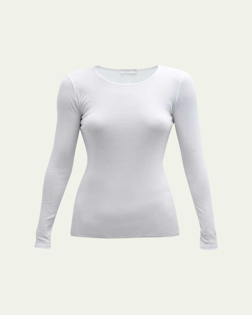Cotton Seamless Long-Sleeve Top